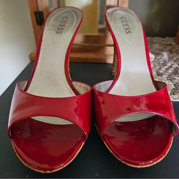 Guess Red Patent Platform Stiletto Heels Women's 8 - Picture 2 of 6